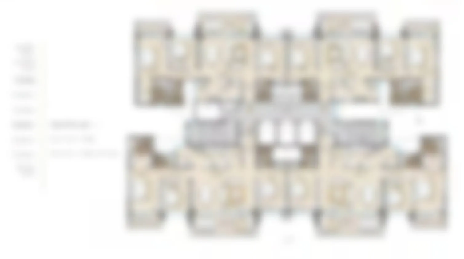 Lodha Beaumont Estate Tower C typical floor plan — four residences per floor (3 Bed and 3 Bed with Study) around a central lobby