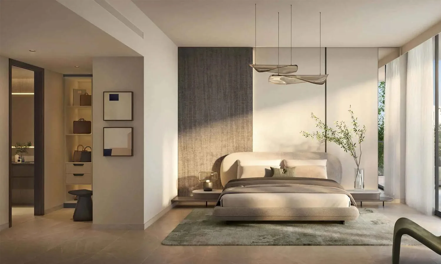 Master bedroom interior at Lodha Beaumont Estate